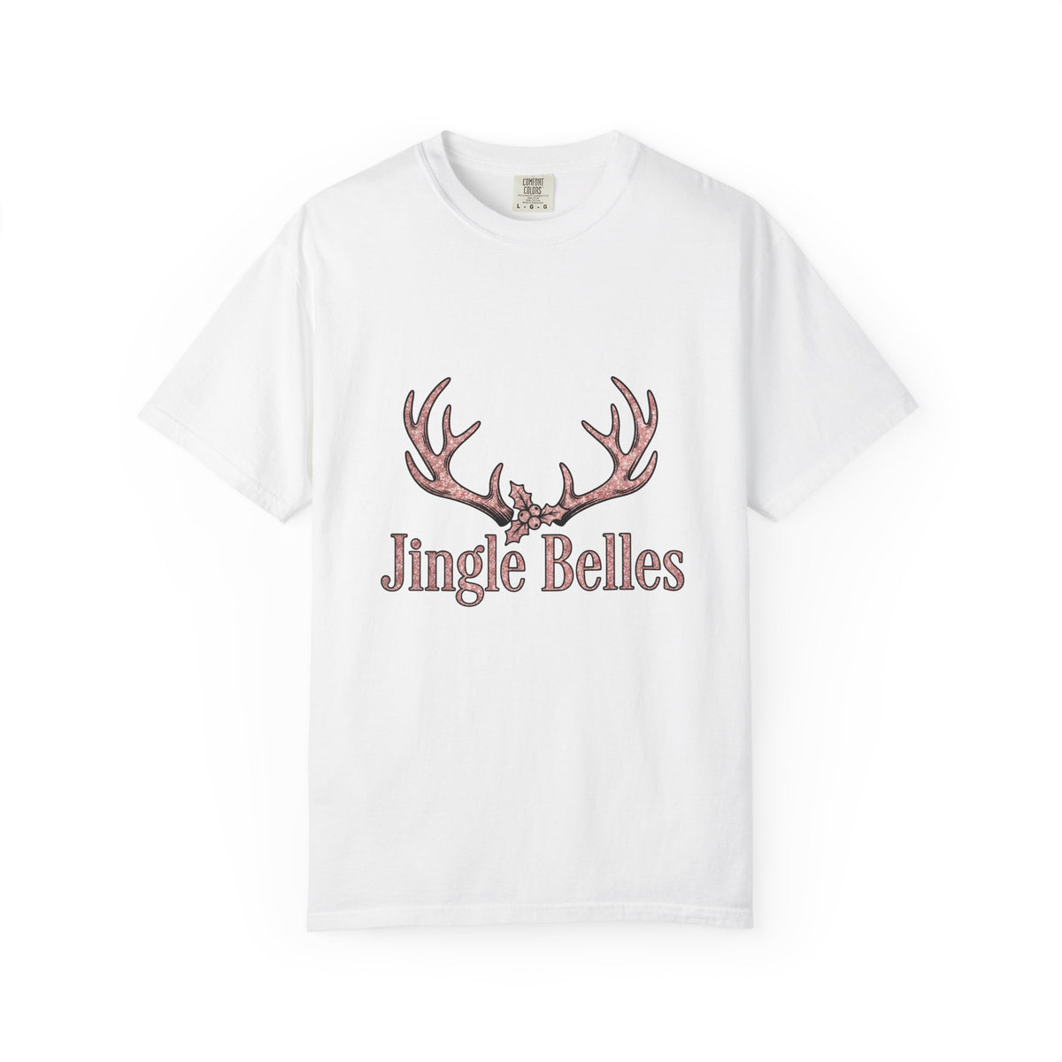 Reindeer Antlers Christmas Holiday Gift Glitter Caribou Xmas Fan Sparkly Seasonal Hand Drawn T-Shirt
