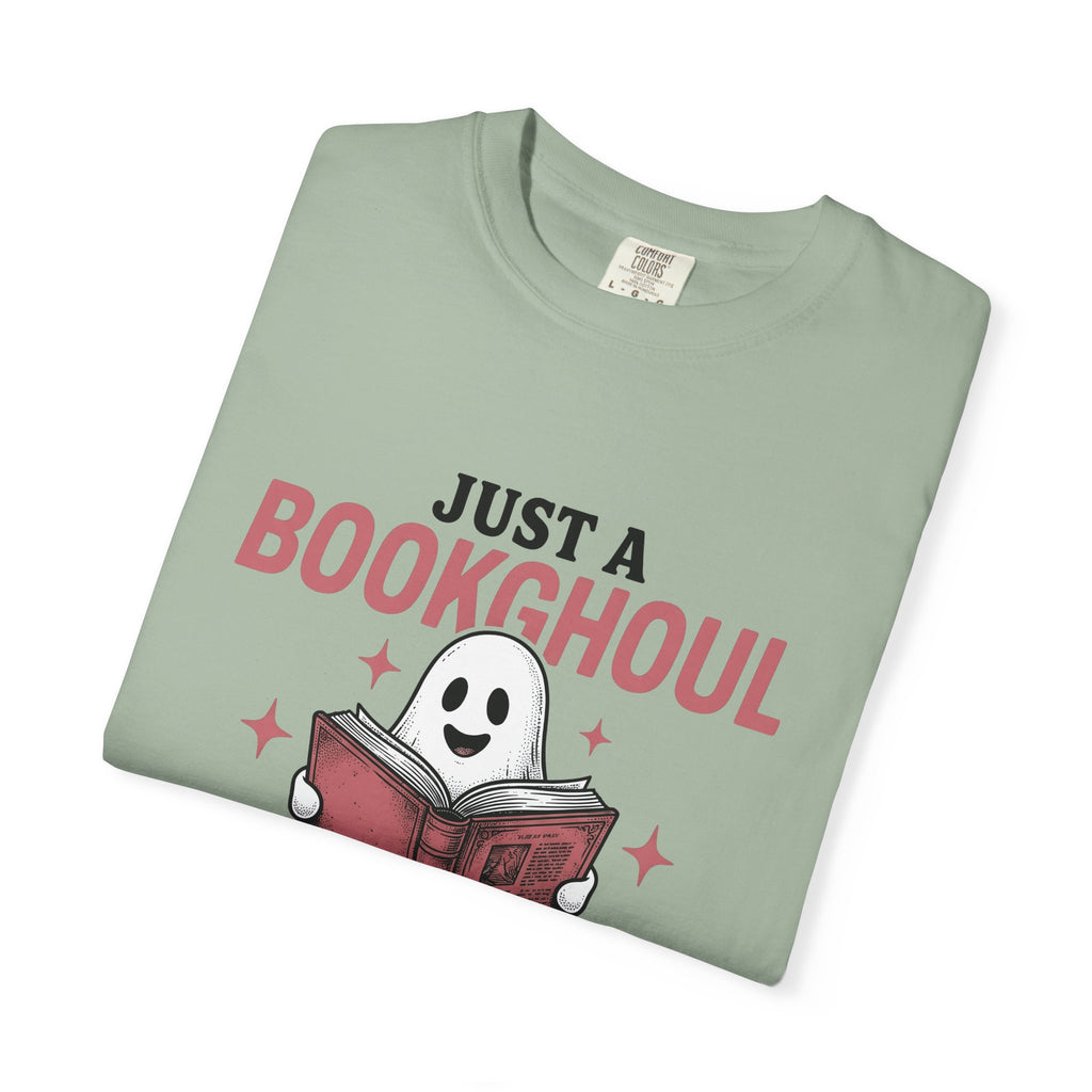 Phantom Reading Book T-Shirt Halloween Reader Gift Women Illustration T-Shirt Bookworm T-Shirt Spooky Fan Ghostly T-Shirt Book Graphic Sketch