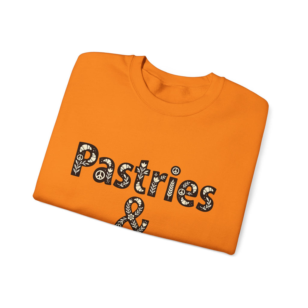 Pastry Peace Logo Sweatshirt Desserts Bakery Gift Women Fun Sweatshirt Pastry Logo Sweatshirt Sweets Fan Retro Sweatshirt Bakery Design Vintage Flower Sweatshirt