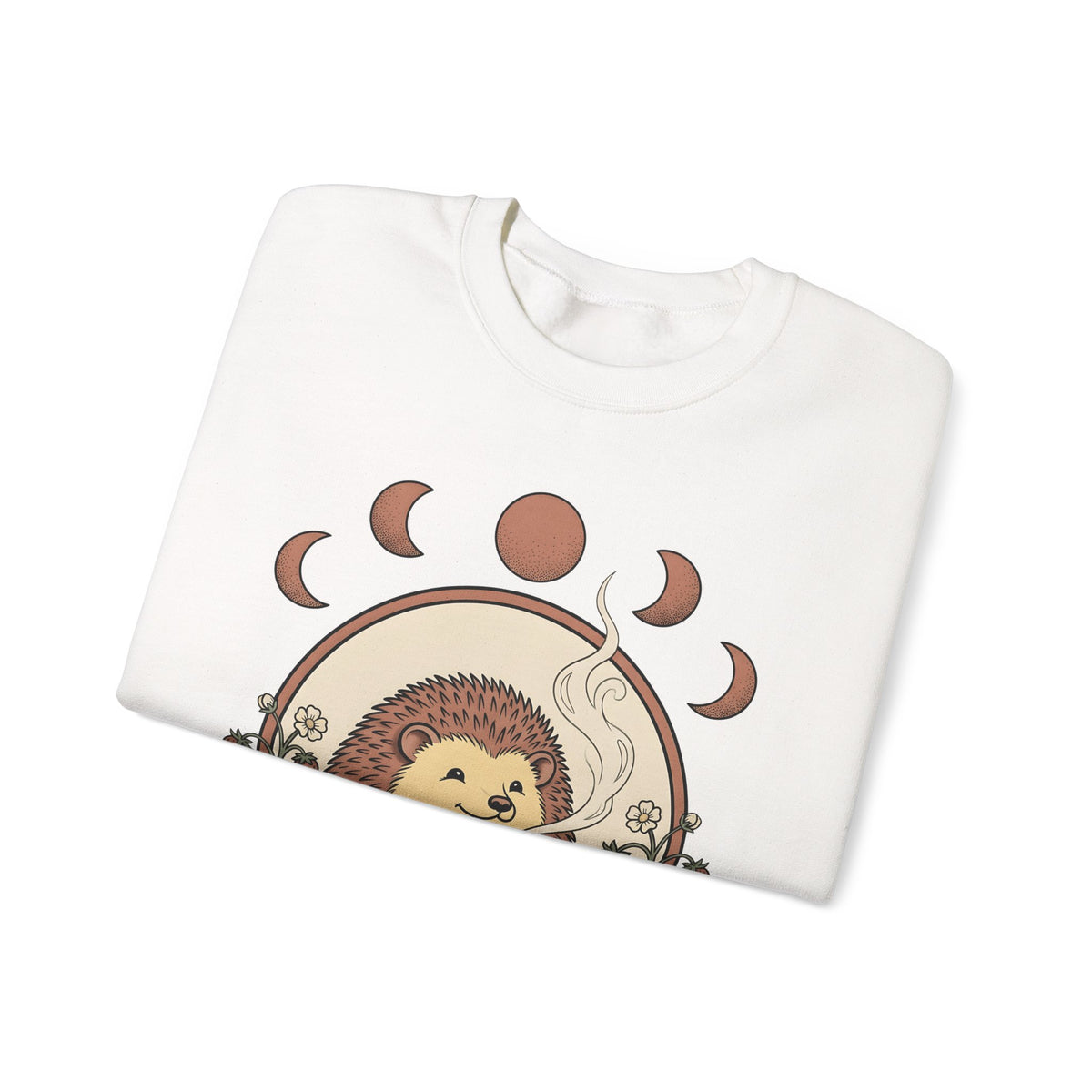 Porcupine Coffee Sweatshirt Cute Wildlife Gift Women Chibi Sweatshirt Coffee Sweatshirt Kawaii Fan Cartoon Sweatshirt Animal Graphic Hand Drawn Strawberry