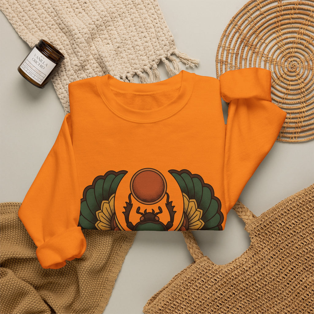Beetle Bug Sweatshirt Boho Chic Chakra Gift Women Minimalist Sweatshirt Scarab Sweatshirt Bohemian Enthusiast Simple Sweatshirt Energy Graphic Hand Drawn Sun