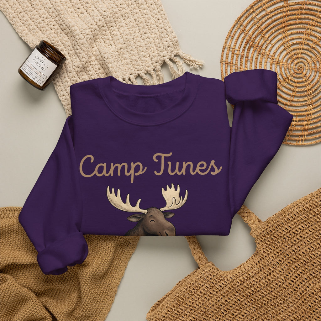 Moose Guitar Sweatshirt Camping Music Gift Women Cute Sweatshirt Guitar Sweatshirt Camper Fan Adorable Sweatshirt Music Graphic Hand Drawn Lantern Sweatshirt