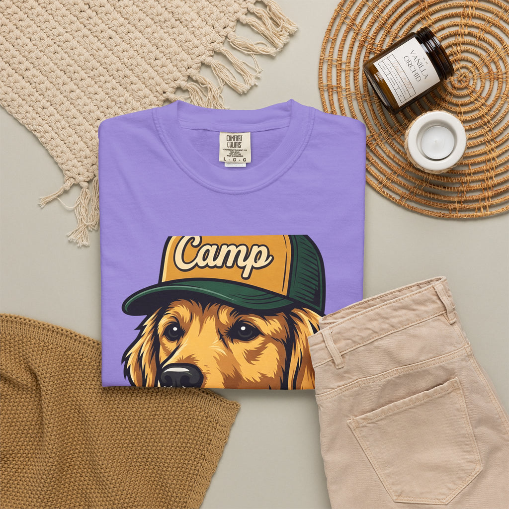 Golden Retriever T-Shirt Dog Hiking Gift Women Hand Drawn T-Shirt Retriever T-Shirt Dog Fan Illustrated Graphic T-Shirt Classic Cap T-Shirt