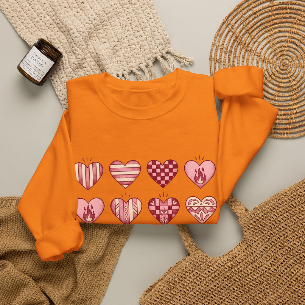 Love Heart Sweatshirt Boho Chic Romance Gift Women Tribal Sweatshirt Heart Sweatshirt Bohemian Enthusiast Tribal Sweatshirt Valentine Graphic Old School Bloom