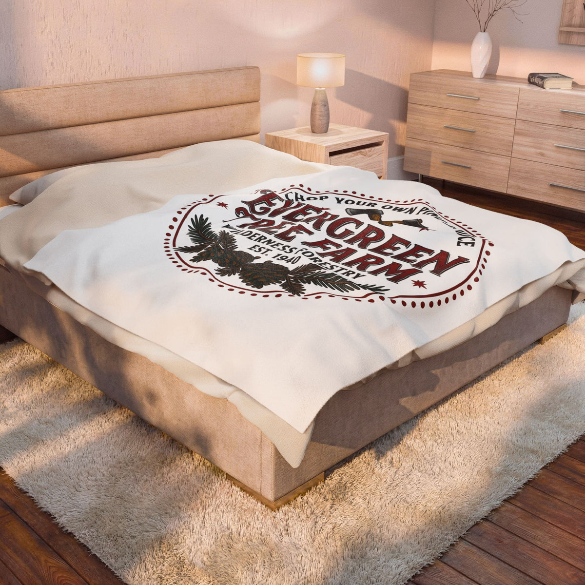 Pine Tree Farm Blanket Christmas Outdoors Gift Women Vintage Blanket Tree Farm Blanket Xmas Enthusiast Distressed Blanket Wilderness Graphic Retro