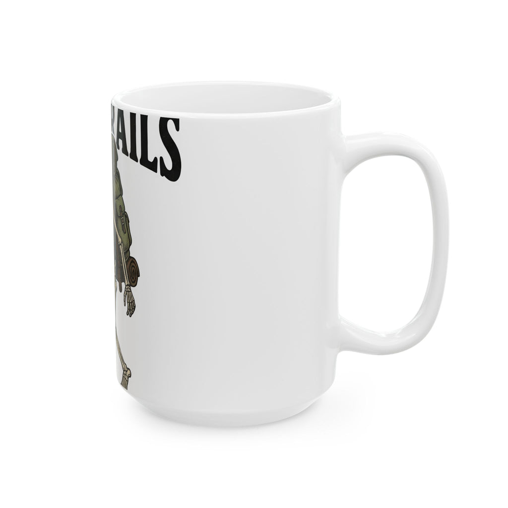 Skull Backpacker Mug Halloween Outdoors Gift Women Rustic Mug Backpacker Mug Horror Fan Spooky Mug Adventure Graphic Classic