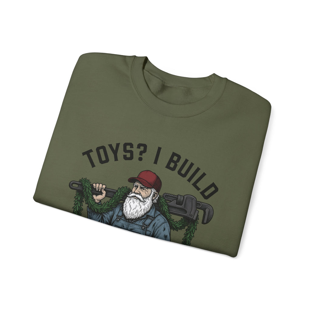 Santa Fixer Sweatshirt Christmas Vehicles Gift Women Classic Sweatshirt Kris Kringle Sweatshirt Xmas Fan Vintage Car Graphic Sweatshirt Line Art Mechanic Tool