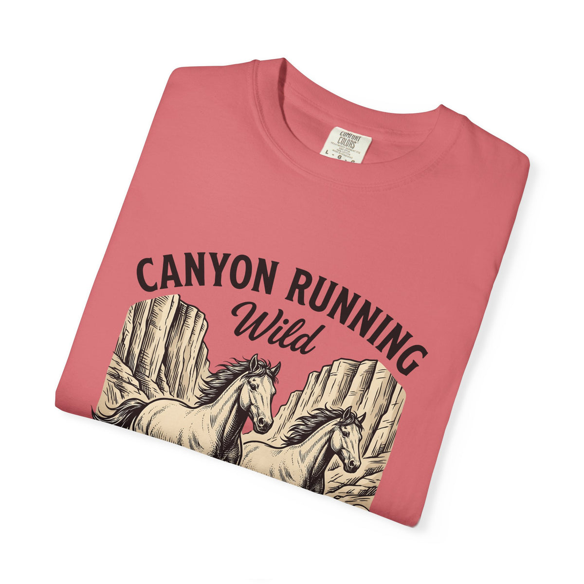 Wild Mustang T-Shirt Cowgirl Rodeo Gift Women Distressed T-Shirt Mustang T-Shirt Cowgirl Fan Vintage T-Shirt Rodeo Graphic Line Art Rock Formation