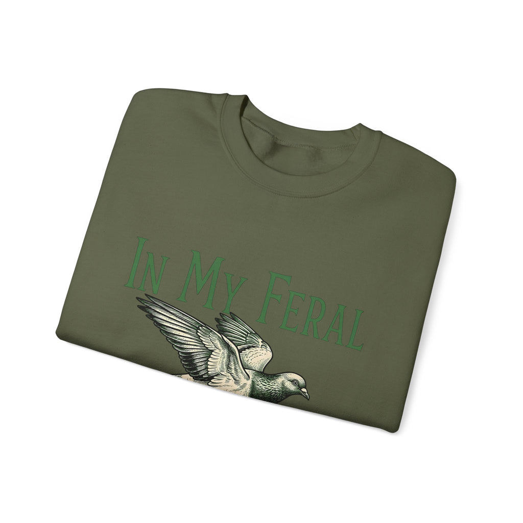 Flying Pigeon Sweatshirt Pickleball Animal Gift Women Vintage Sweatshirt Dove Sweatshirt Paddle Fan Retro Sweatshirt Creature Graphic Hand Drawn Wings Sweatshirt