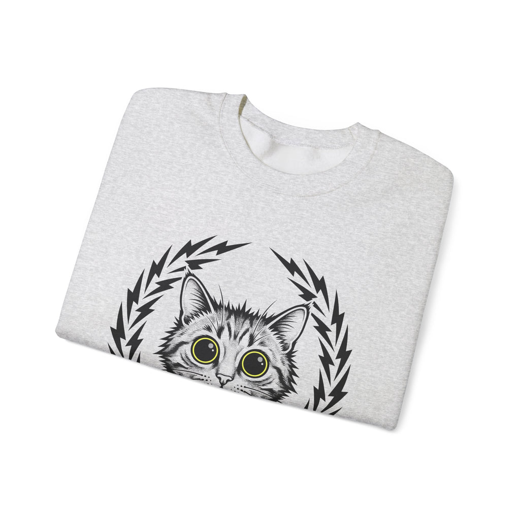 Striped Cat Cat Comedy Gift Modern Tabby Cat Feline Fan Retro Electric Sweatshirt