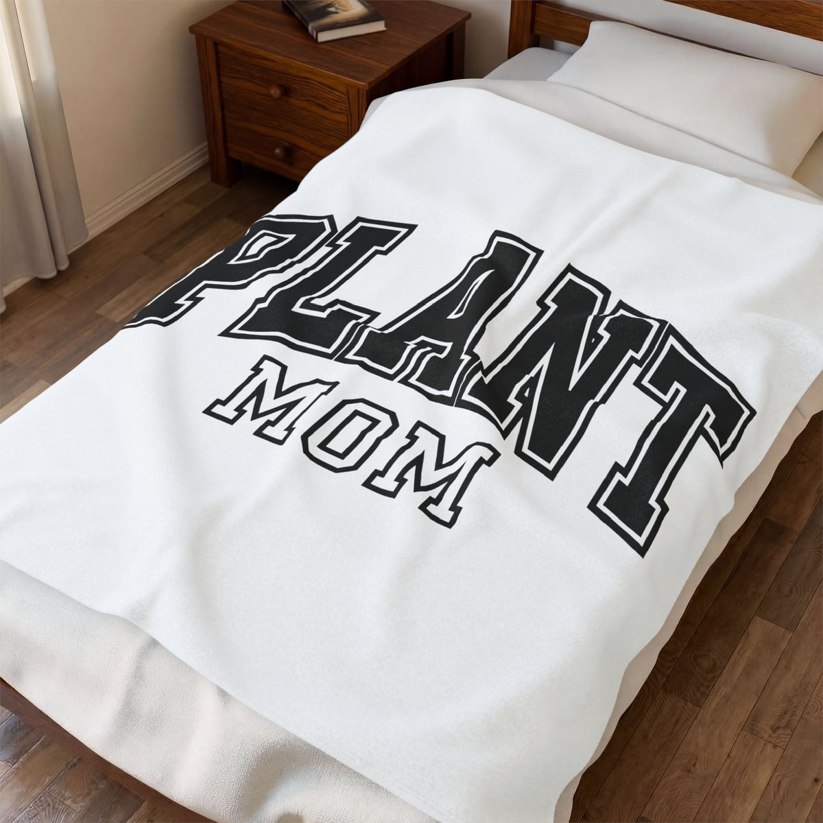 College Font Text Blanket Mom Gardening Gift Women Bold Blanket Typography Blanket Motherhood Fan Typography Blanket Gardener Graphic Vintage