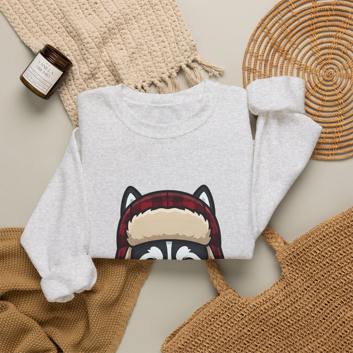 Husky Pup Sweatshirt Dog Companion Gift Women Illustration Sweatshirt Siberian Husky Sweatshirt Dog Fan Husky Graphic Sweatshirt Manga Winter Cap Sweatshirt