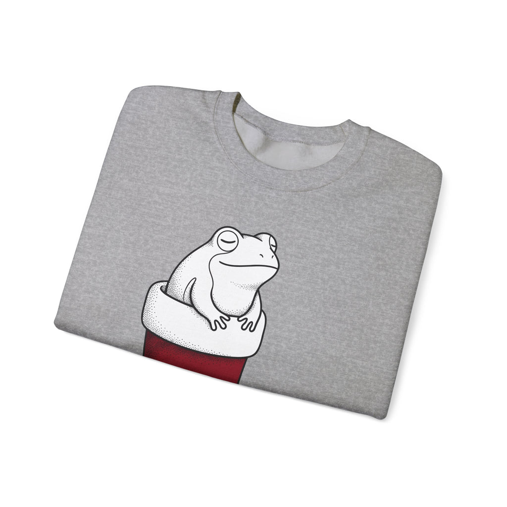 Frog Holiday Sock Sweatshirt Christmas Pet Gift Women Modern Sweatshirt Toad Sweatshirt Xmas Fan Holiday Sweatshirt Animal Graphic Doodle Xmas Stocking Sweatshirt