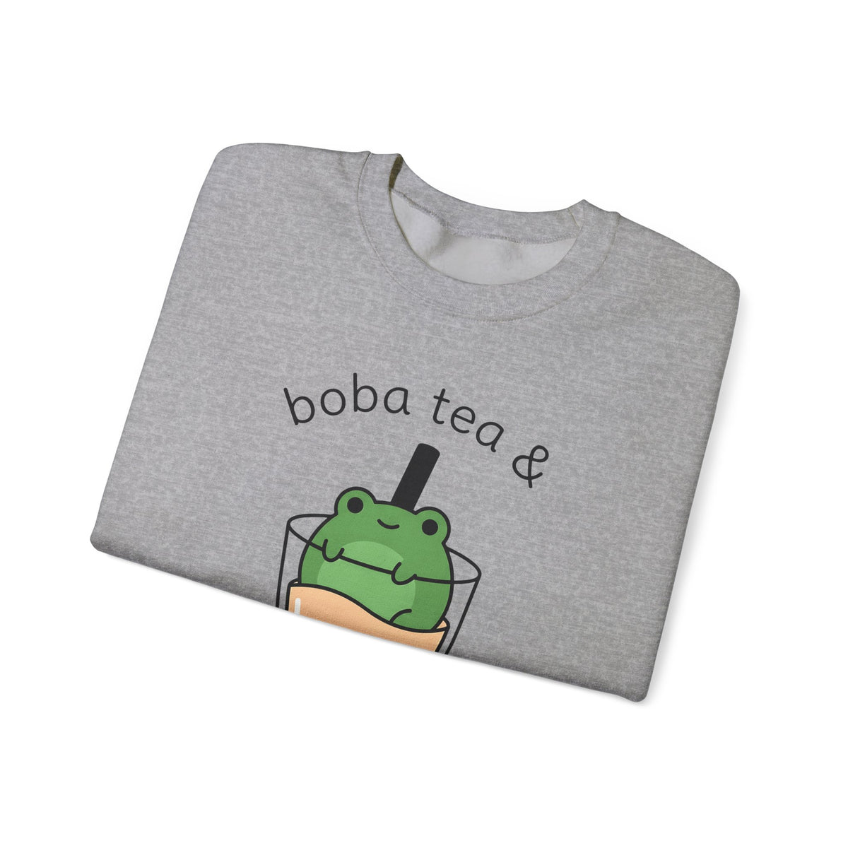 Frog Boba Drink Sweatshirt Drinks Creatures Gift Women Sweet Sweatshirt Boba Sweatshirt Beverage Fan Toad Graphic Sleek Bubble Tea Sweatshirt