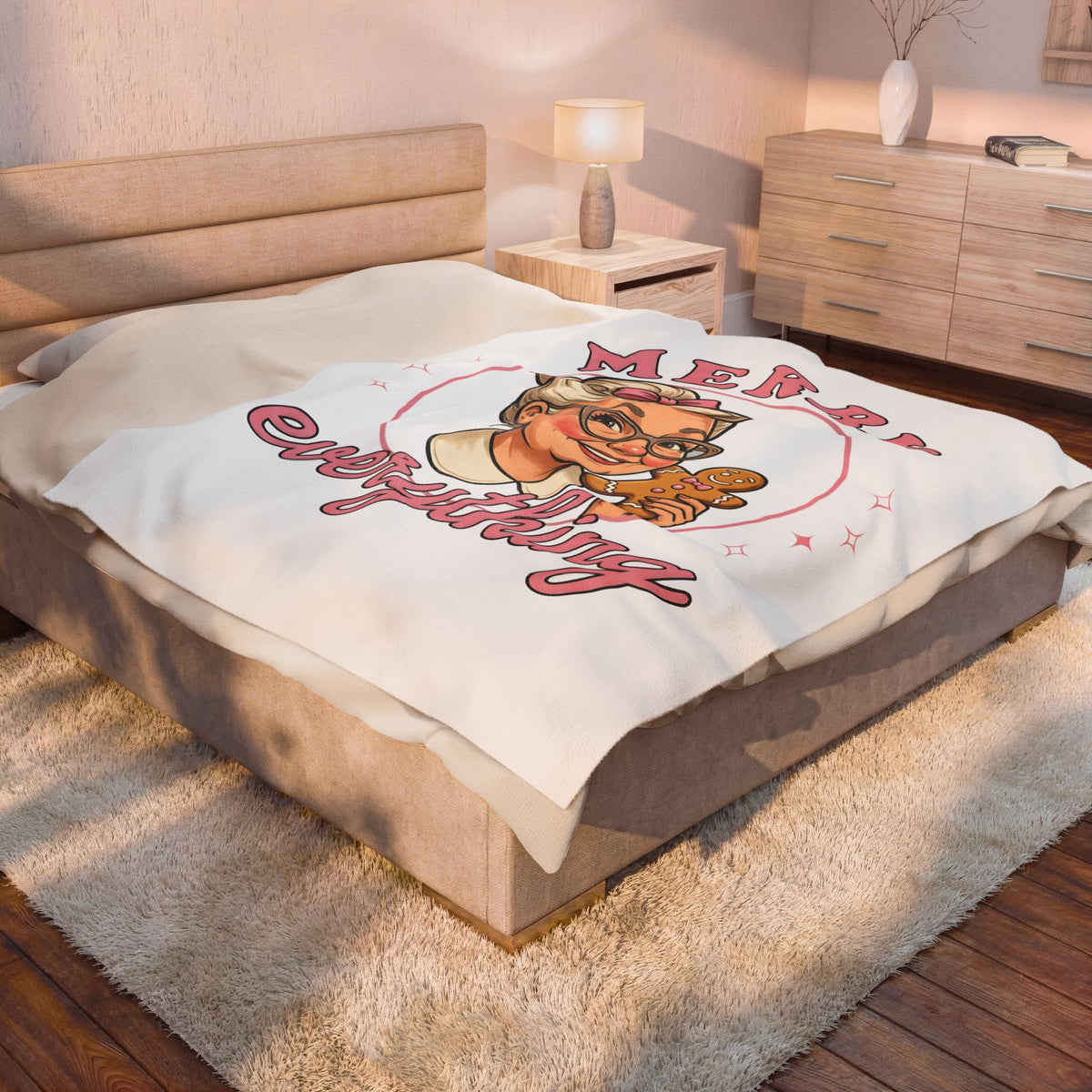 Grandma Cookie Christmas Pastry Gift Comic Cookie Christmas Fan Cartoon Bakery Vintage Blanket