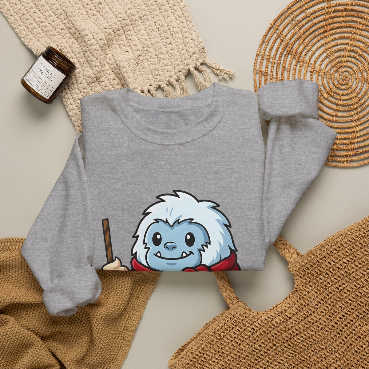 Abominable Snowman Christmas Holiday Gift Comic Yeti Xmas Fan Cartoon Holiday Chibi Sweatshirt