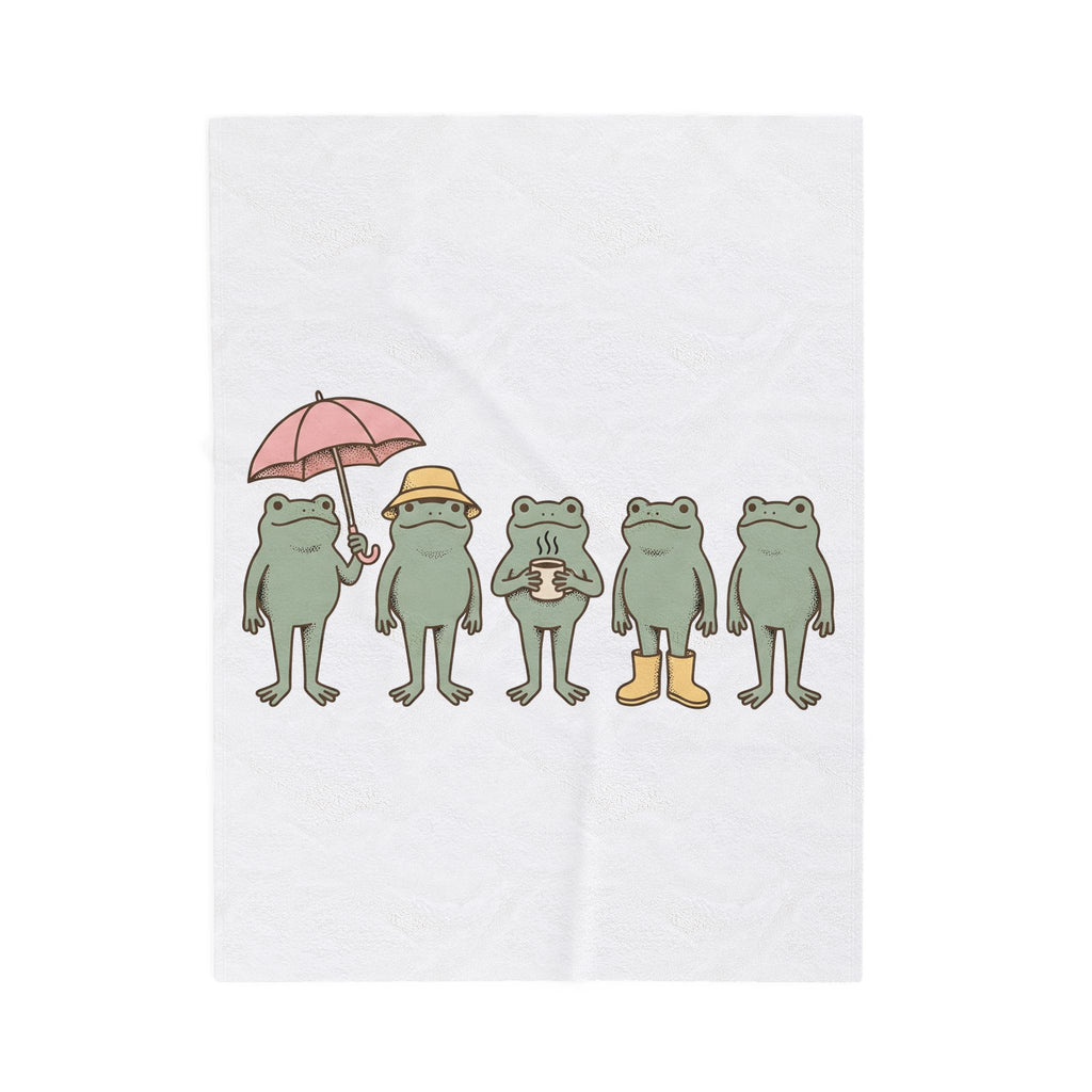 Frog Group Blanket Funny Animal Gift Women Cartoon Blanket Toad Blanket Humor Fan Comic Blanket Wildlife Graphic Vintage Umbrella Blanket