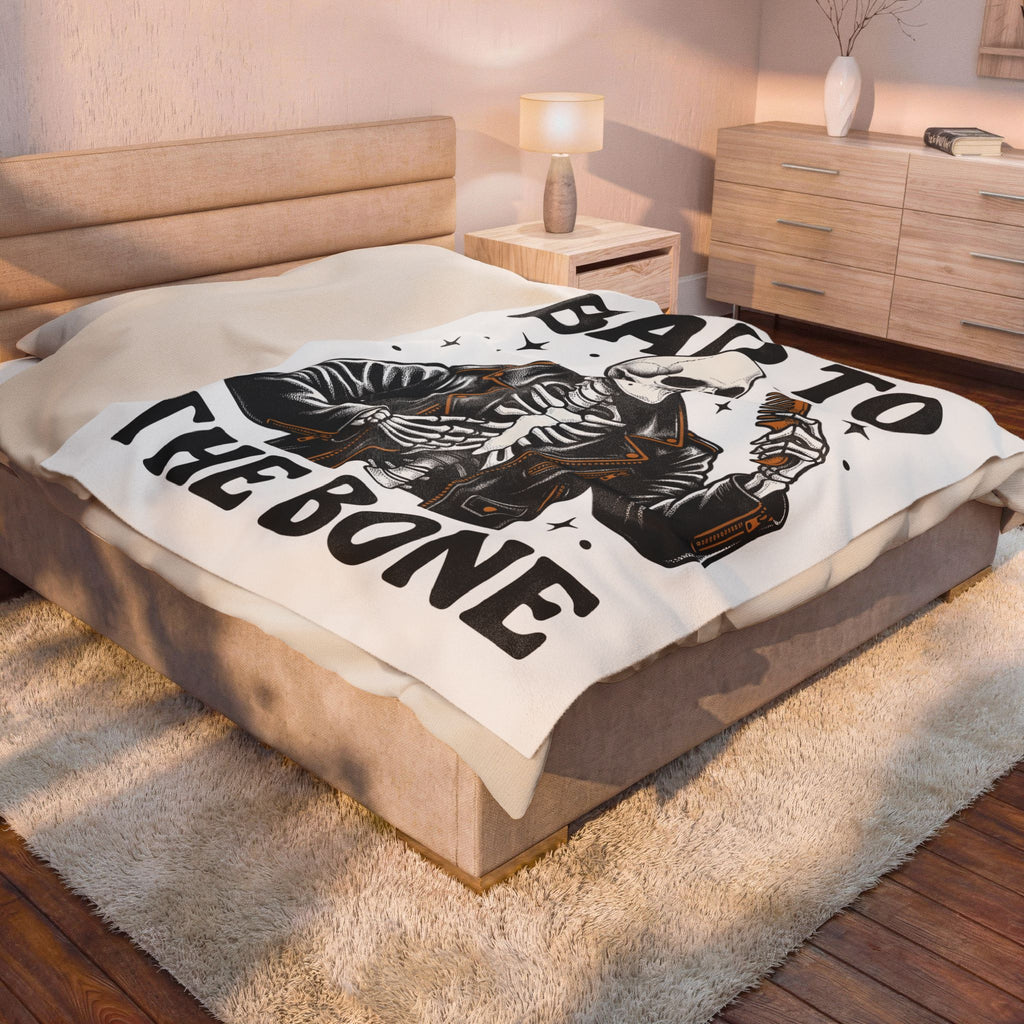 Skull Biker Jacket Blanket Halloween Punk Gift Women Rustic Blanket Leather Jacket Blanket Horror Fan Distressed Blanket Riot Graphic Classic
