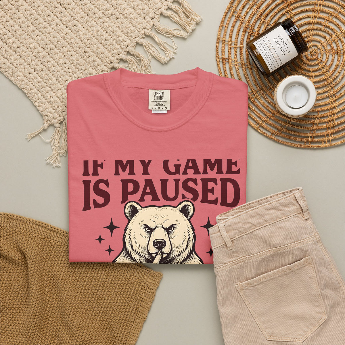 Gamer Bear Gaming Creature Gift Cartoon Teddy Gamer Fan Comic Creature Old School Controller T-Shirt
