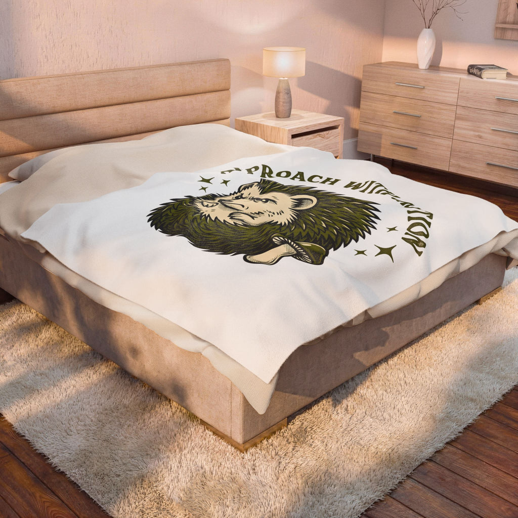 Mad Porcupine Blanket Funny Wildlife Gift Women Retro Blanket Quill Blanket Humor Fan Vintage Blanket Animal Graphic Sketch Toadstool Blanket
