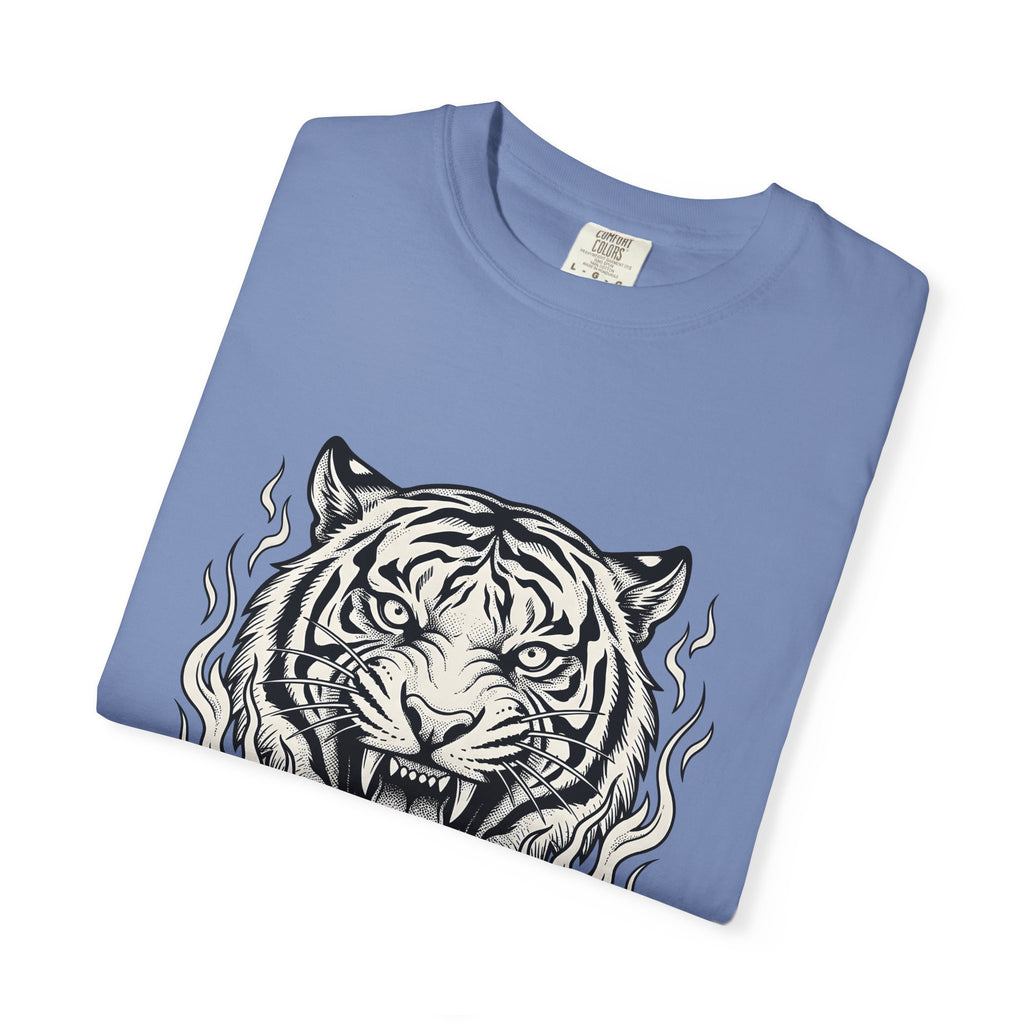 Tiger Face T-Shirt Tiger Wildlife Gift Women Tribal T-Shirt Tiger T-Shirt Tiger Fan Big Cat Graphic Retro Fire T-Shirt