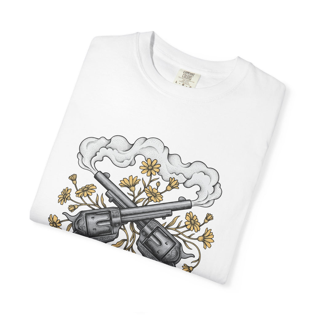 Crossed Guns T-Shirt Cowgirl Country Gift Women Neo Traditional T-Shirt Pistols T-Shirt Cowboy Fan Gunslinger T-Shirt Rural Graphic Rustic Field