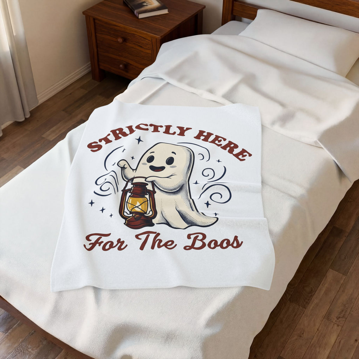 Cute Ghost Halloween Party Gift Cartoon Specter Spooky Fan Boo Vintage Lantern Blanket