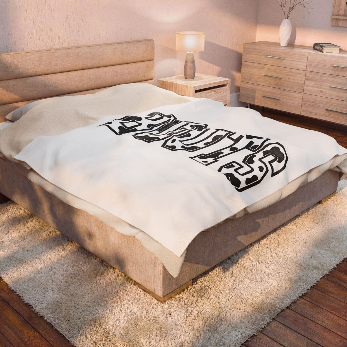 Varsity Cow Print Blanket Western Outdoors Gift Women Strong Blanket Cowhide Blanket Rodeo Fan Country Blanket Wilderness Graphic Old School