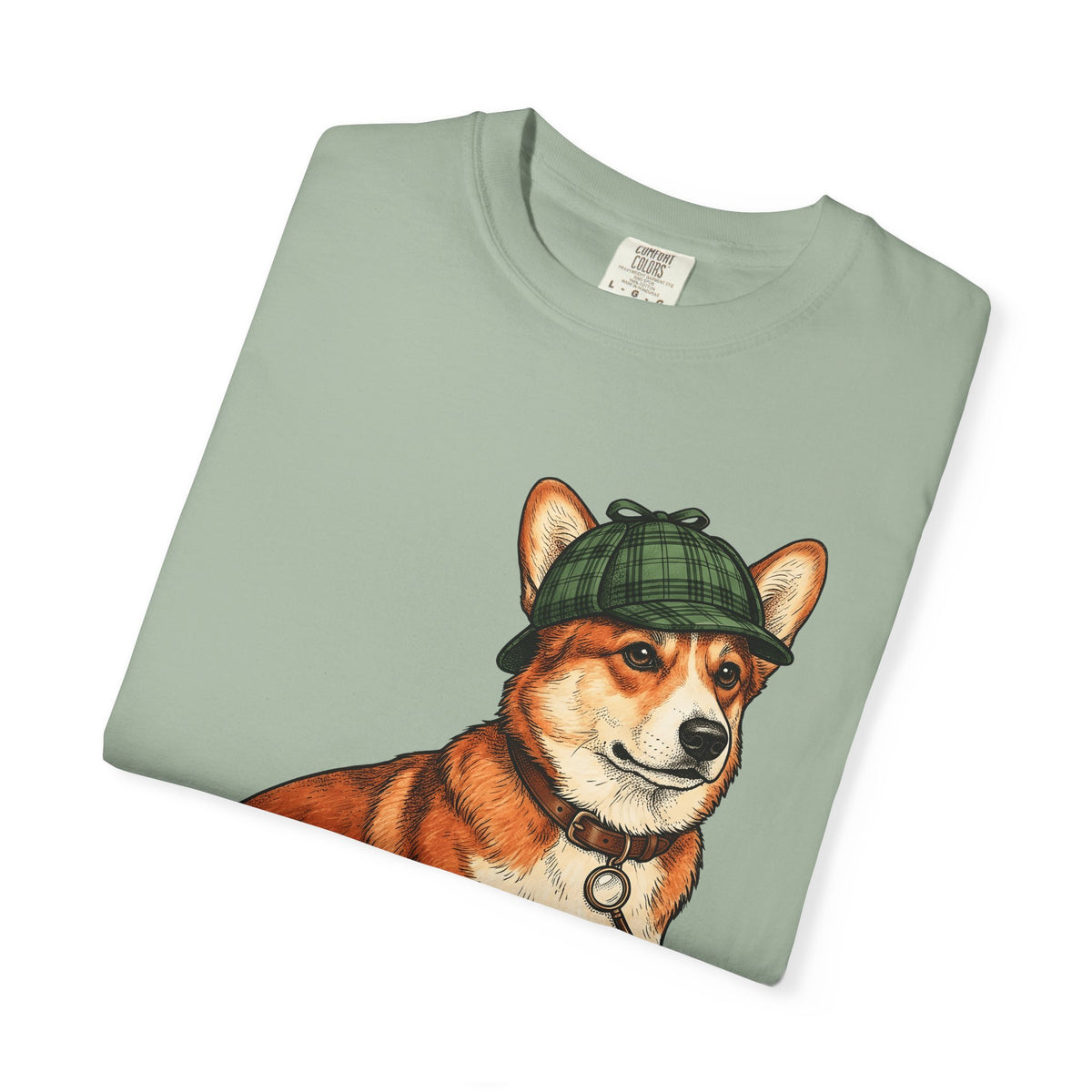 Corgi Puppy Dog Animals Gift Sketch Puppy Dog Fan Canine Doggy Retro Detective Cap T-Shirt