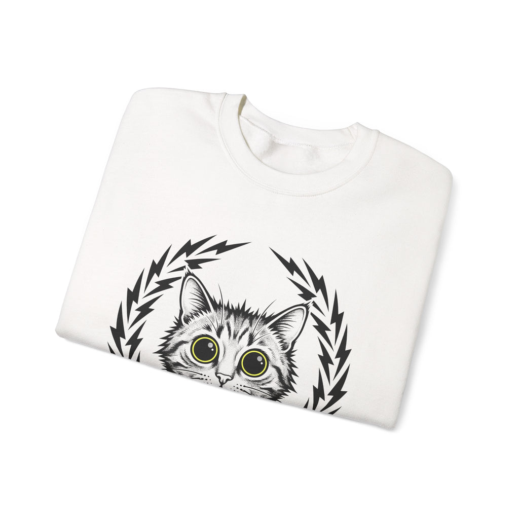 Striped Cat Cat Comedy Gift Modern Tabby Cat Feline Fan Retro Electric Sweatshirt