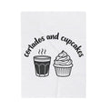 Latte Cupcake Blanket Coffee Pastry Gift Women Simple Blanket Cupcake Blanket Coffee Fan Minimalist Blanket Dessert Graphic Sketch Spiral Blanket