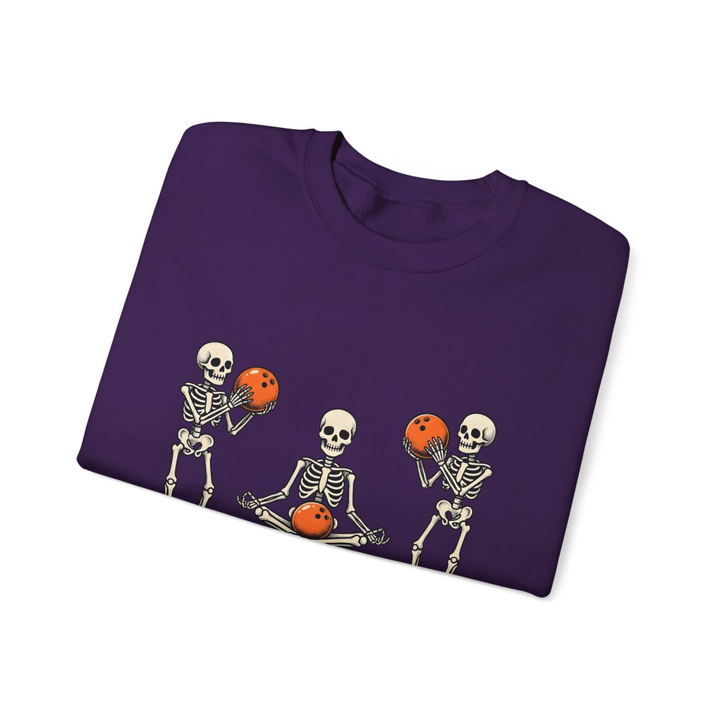 Skull Bowling Sweatshirt Bowling Satire Gift Women Caricature Sweatshirt Skull Sweatshirt Bowling Fan Cartoon Sweatshirt Satire Graphic Classic Orange Kicks