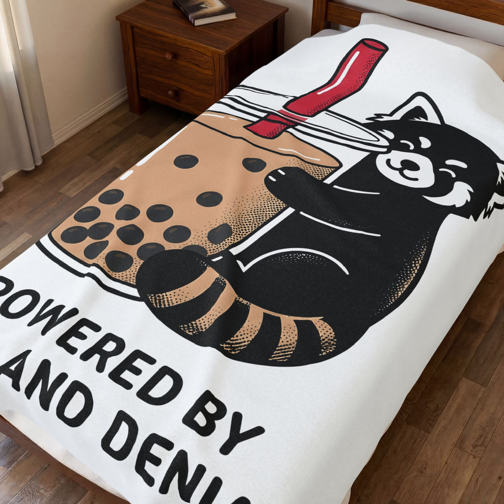 Red Panda Drink Blanket Boba Wildlife Gift Women Adorable Blanket Panda Drink Blanket Bubble Tea Fan Cute Blanket Animal Graphic Animated Milk Tea