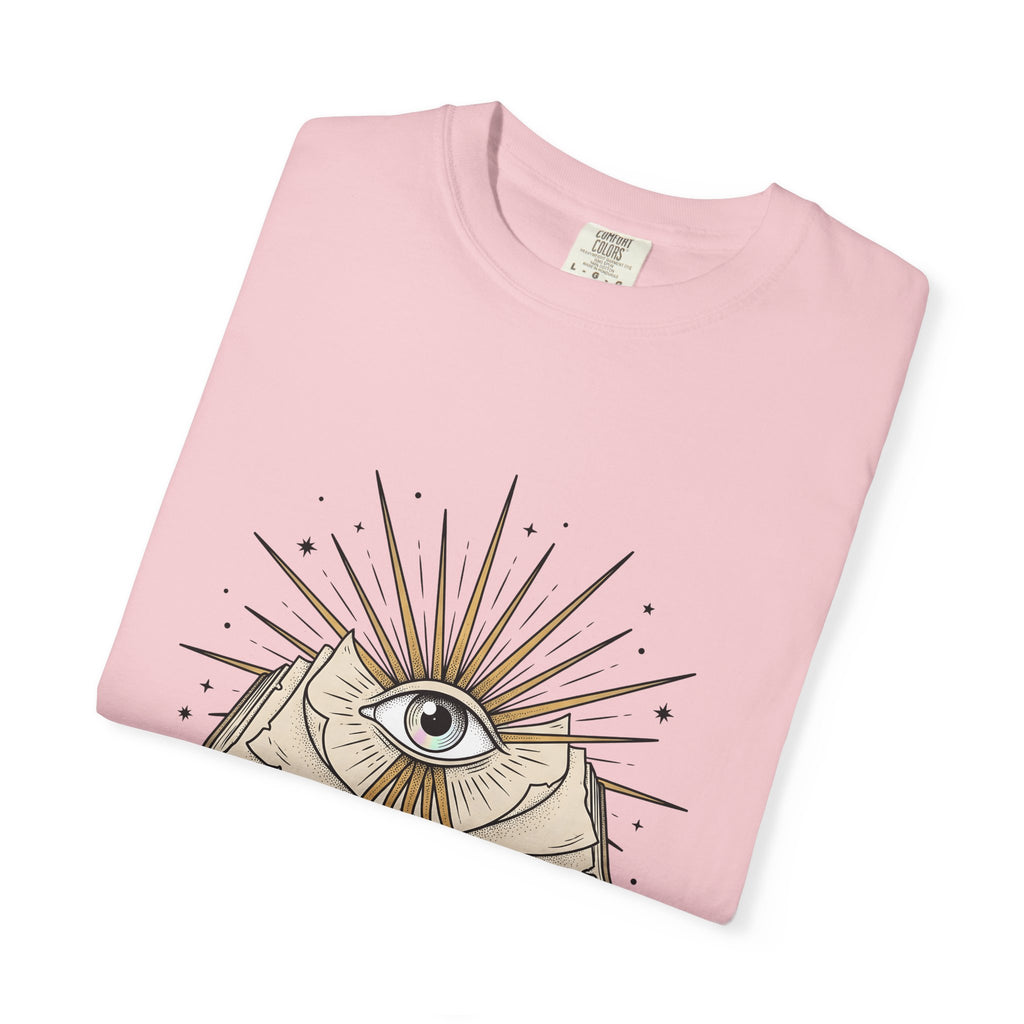 Magic Eye Journal T-Shirt Boho Chic Metaphysical Gift Women Ink T-Shirt Stereogram T-Shirt Hippie Enthusiast Tattoo T-Shirt Spiritual Graphic Retro