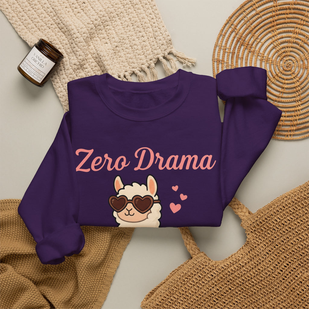 Alpaca Eyewear Sweatshirt Funny Fauna Gift Women Whimsical Sweatshirt Sunglasses Sweatshirt Humor Fan Spectacles Sweatshirt Wildlife Graphic Illustrated