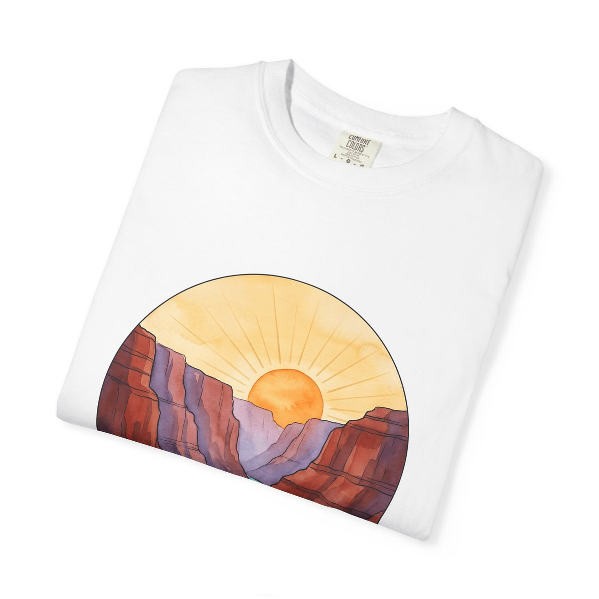 Desert Canyon T-Shirt Nature Hiking Gift Women Hand Painted T-Shirt Canyon T-Shirt Outdoors Enthusiast Painted T-Shirt Trekker Graphic Retro Dawn