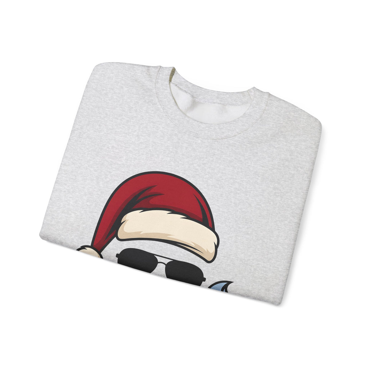 Santa Hat Sunglasses Christmas Humor Gift Cartoon Cool Shades Xmas Fan Funny Retro Smoking Sweatshirt