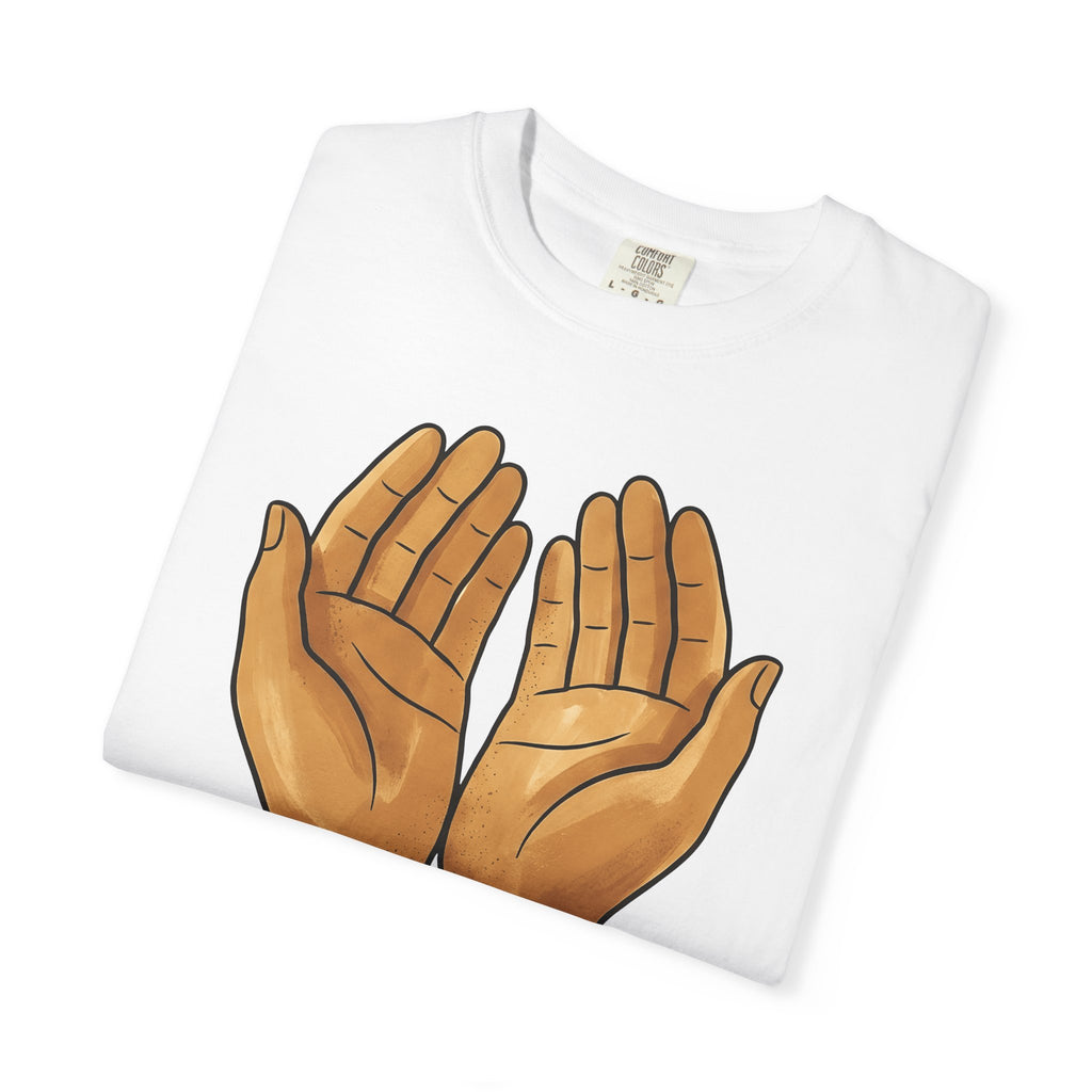 Open Palms T-Shirt Support Thanks Gift Women Sketch T-Shirt Hands T-Shirt Caregiver Enthusiast Drawing Illustration Gratitude Graphic Simple