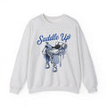 Western Saddle Cowgirl Western Gift Vintage Saddle Cowboy Fan Rodeo Country Hand Drawn Bedroll Sweatshirt