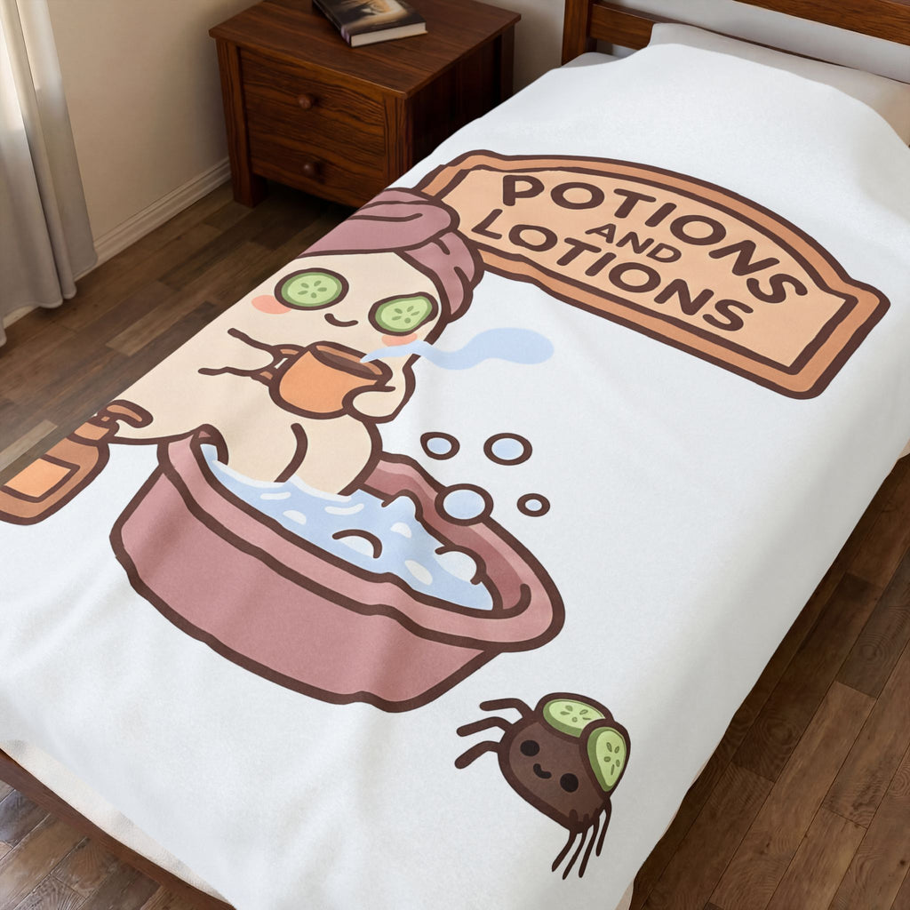 Spirit Spa Halloween Wellness Gift Cute Spiritual Center Horror Fan Spirituality Simple Bug Blanket