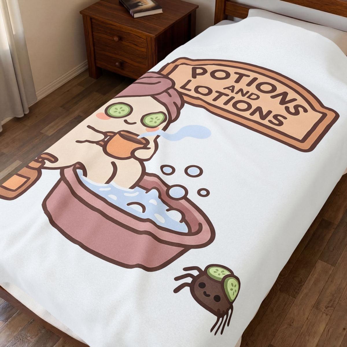 Spirit Spa Halloween Wellness Gift Cute Spiritual Center Horror Fan Spirituality Simple Bug Blanket