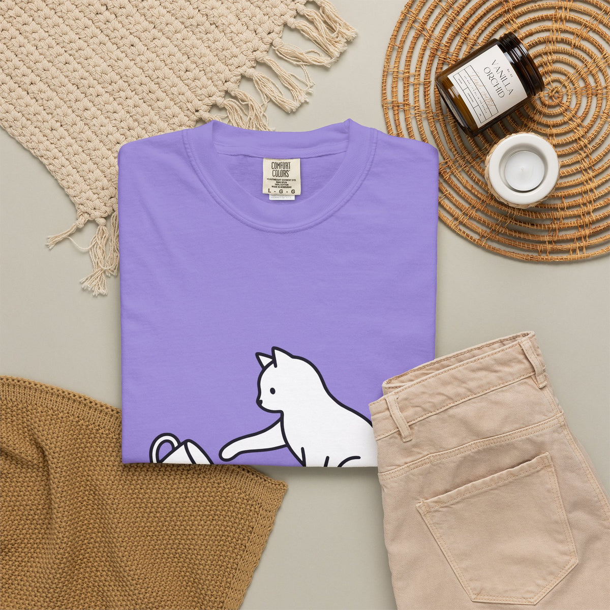 Cat T-Shirt Cat Joke Gift Women Simple T-Shirt Kitten T-Shirt Feline Fan Cat T-Shirt Humor Graphic Sketch T-Shirt T-Shirt