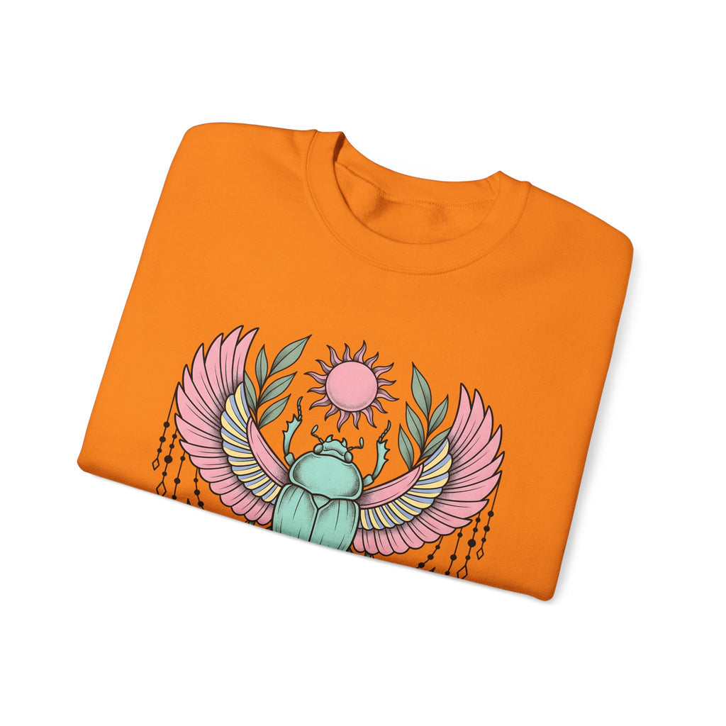 Scarab Bug Boho Chic Metaphysical Gift Tribal Beetle Bohemian Enthusiast Primitive Spiritual Sweatshirt