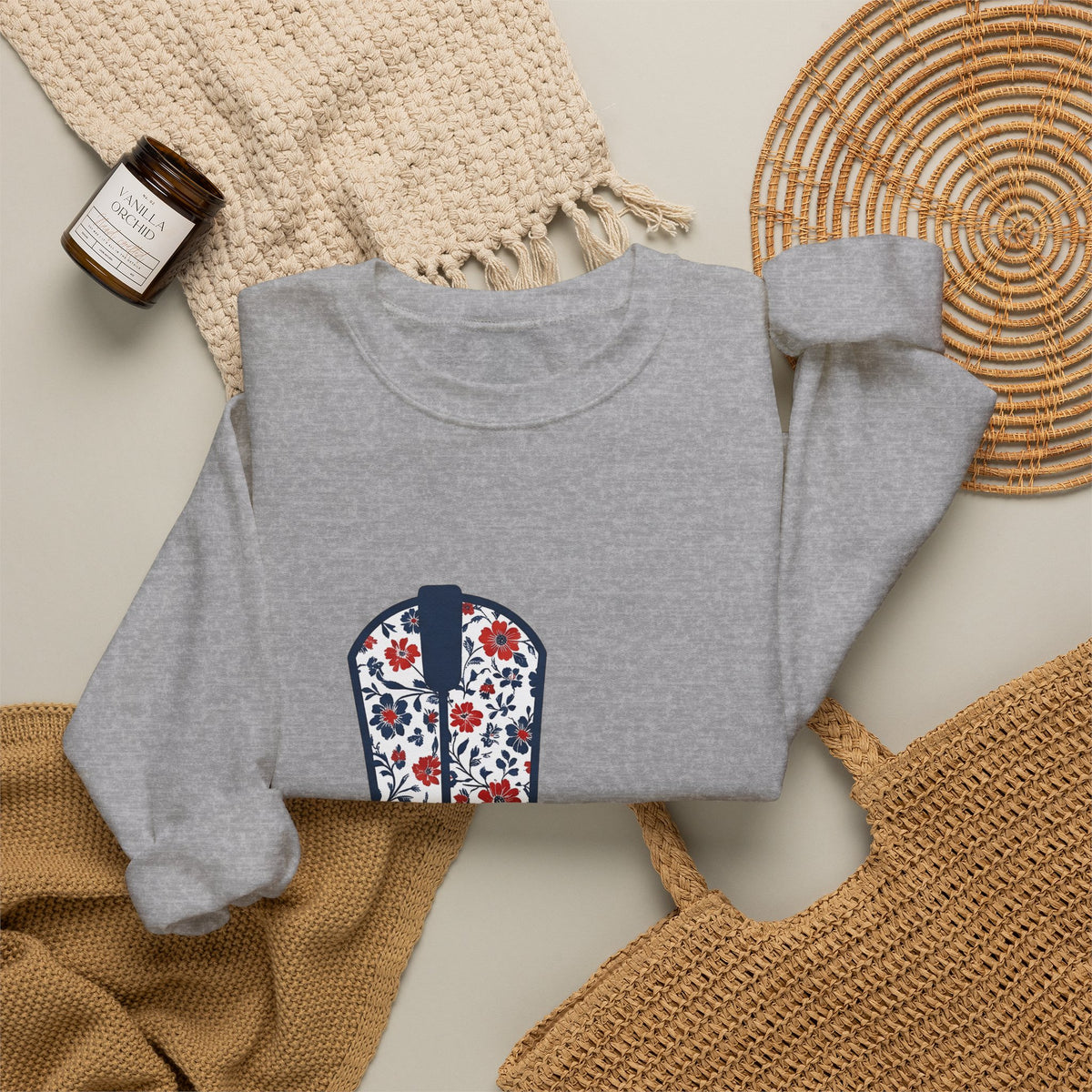 Western Boot America 4Th Of July Cowboy Gift Flower Boot Patriot Fan Floral Rodeo Sweatshirt