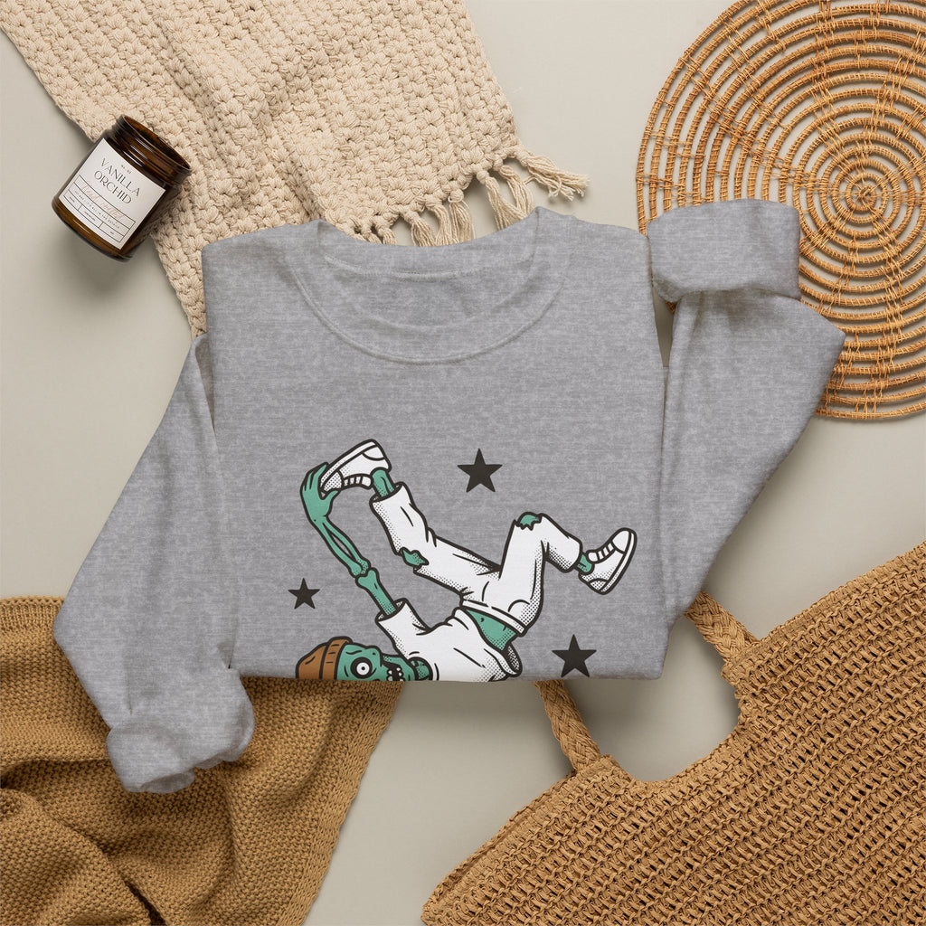 Dancing Skeleton Sweatshirt Halloween Ballet Gift Women Comic Sweatshirt Skeleton Sweatshirt Horror Fan Spooky Sweatshirt Dance Graphic Vintage Sparkles Sweatshirt