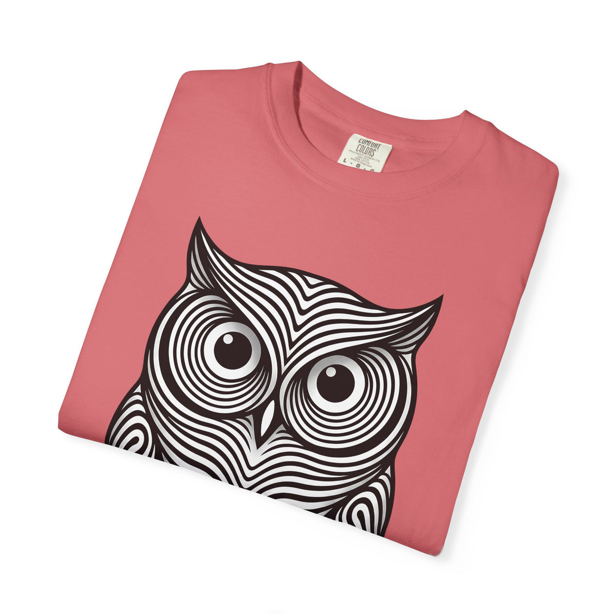 Owl Art T-Shirt Animal Wildlife Gift Women Abstract T-Shirt Hoot T-Shirt Animal Fan Nature Graphic T-Shirt Flat Motif T-Shirt