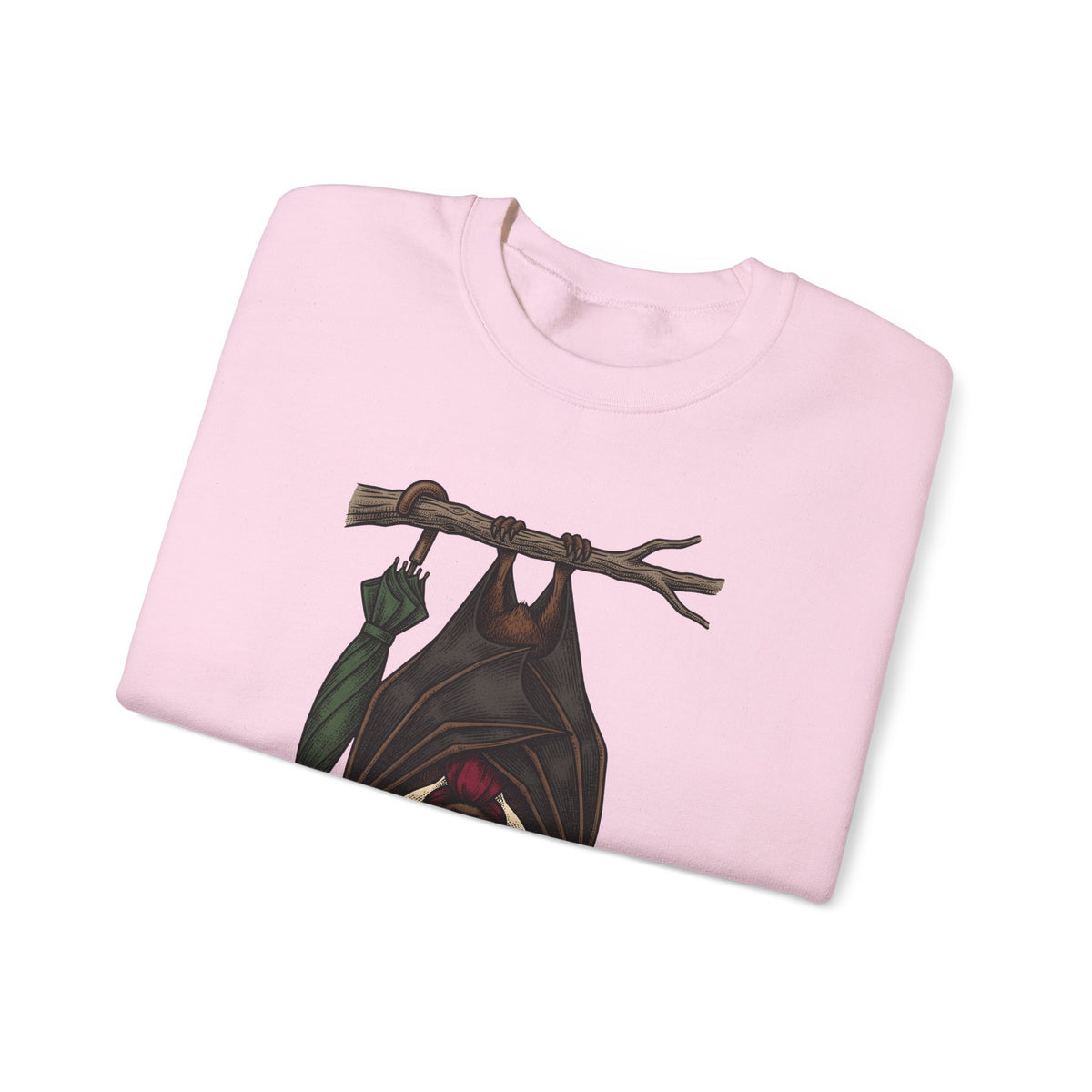 Bat Clipart Sweatshirt Funny Creature Gift Women Doodle Sweatshirt Bat Sweatshirt Humor Fan Cartoon Sweatshirt Beast Graphic Classic Parasol Sweatshirt