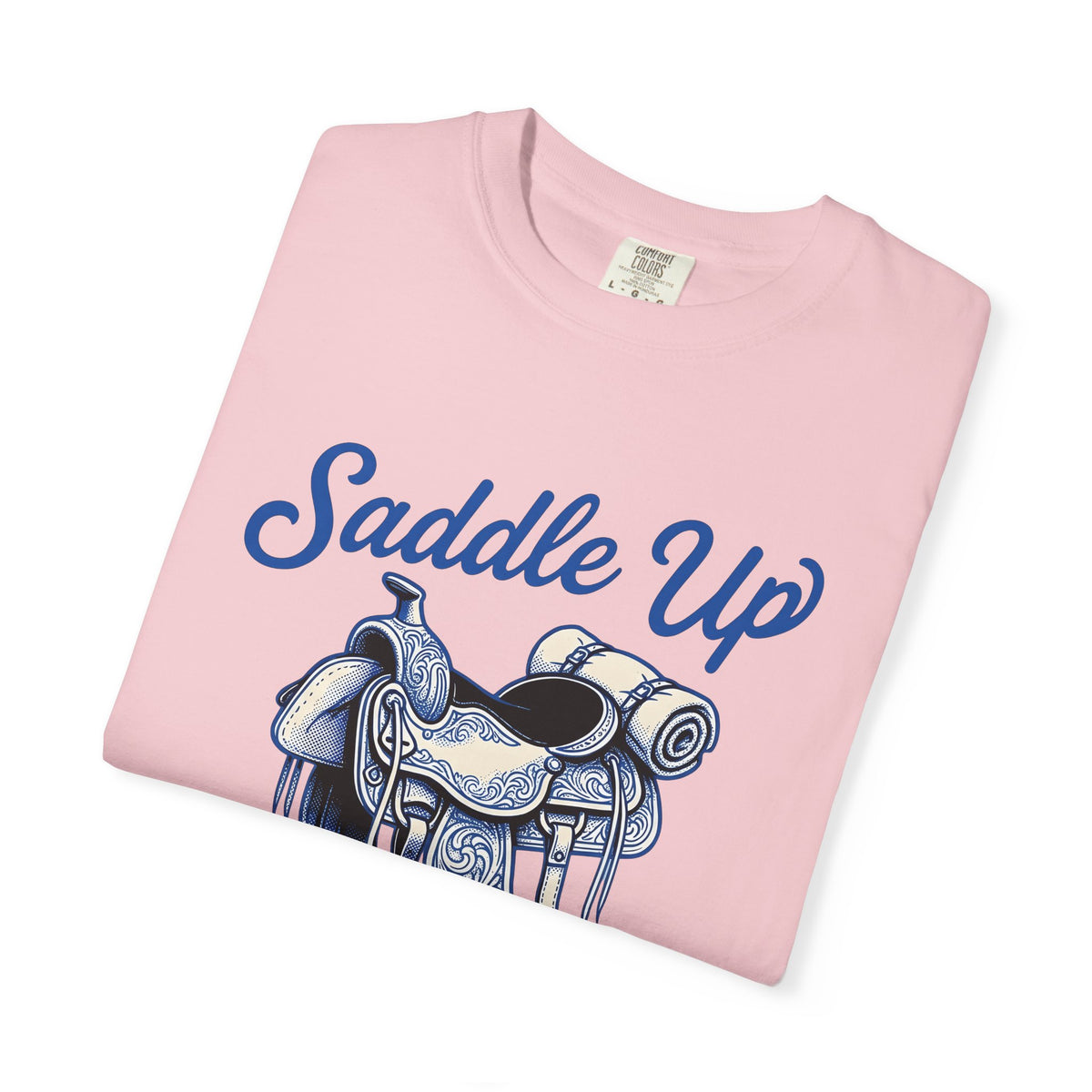Western Saddle Cowgirl Western Gift Vintage Saddle Cowboy Fan Rodeo Country Hand Drawn Bedroll T-Shirt