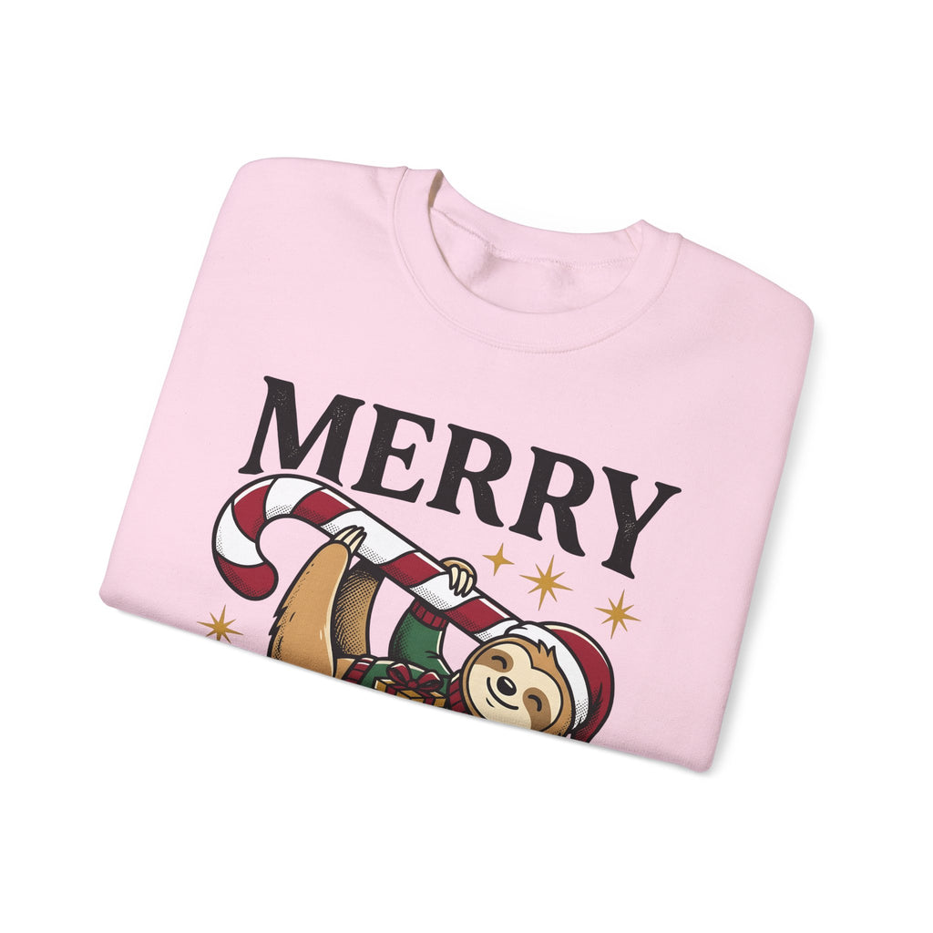 Sloth Festive Cane Sweatshirt Christmas Critter Gift Women Doodle Sweatshirt Sloth Sweatshirt Xmas Fan Hand Drawn Sweatshirt Creature Graphic Nostalgic Box