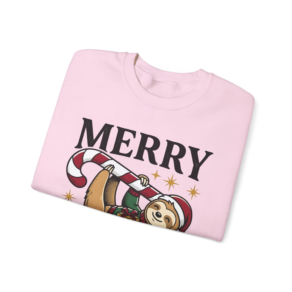 Sloth Festive Cane Sweatshirt Christmas Critter Gift Women Doodle Sweatshirt Sloth Sweatshirt Xmas Fan Hand Drawn Sweatshirt Creature Graphic Nostalgic Box